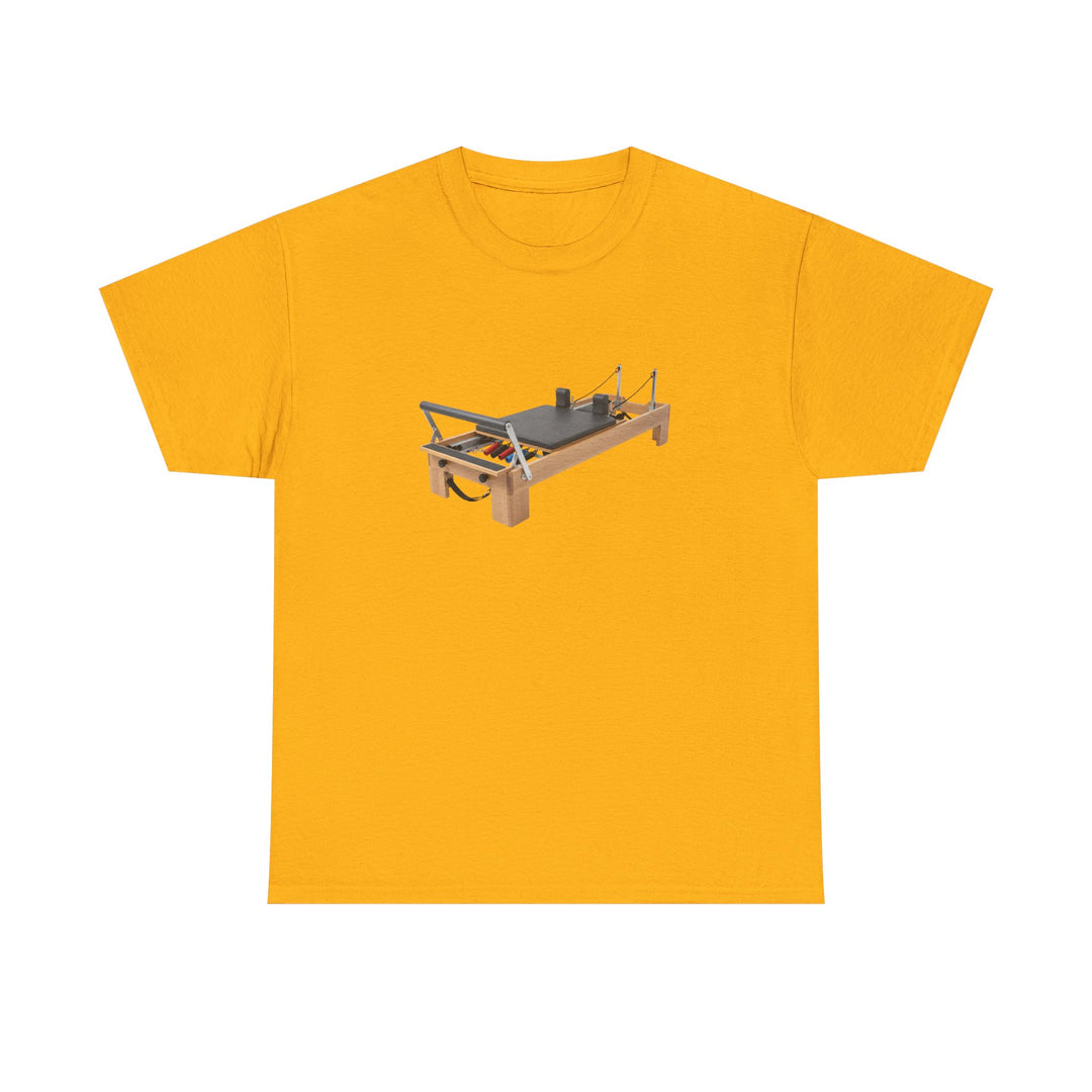 Pilates Reformer Tee – soft, breathable cotton designed for Pilates sessions. Comfortable, flexible, and perfect for reformer workouts or casual wear.