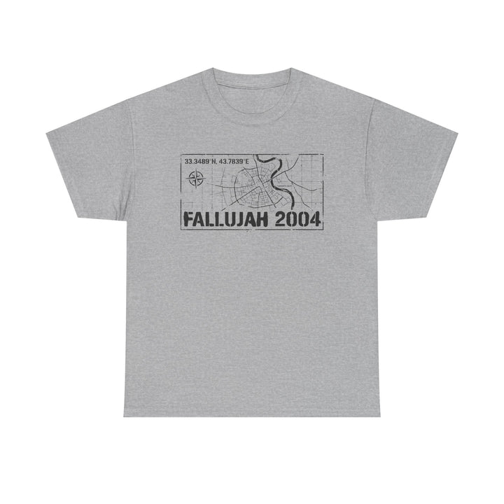 Fallujah 2004 Map Tee — Military Deployment Memorial T-Shirt