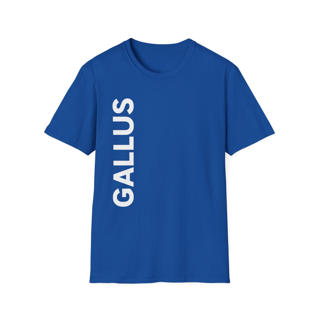 Gallus Vertical Logo T‑Shirt — “One Foot in Front of the Other” Motivational Graphic Tee