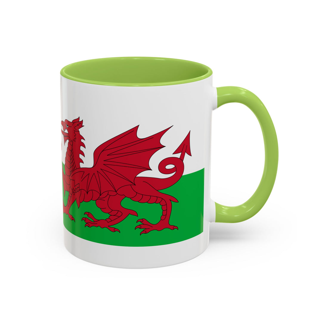 Wales Flag Accent Coffee Mug (11/15oz) – Red Welsh Dragon Tea &amp; Coffee Cup