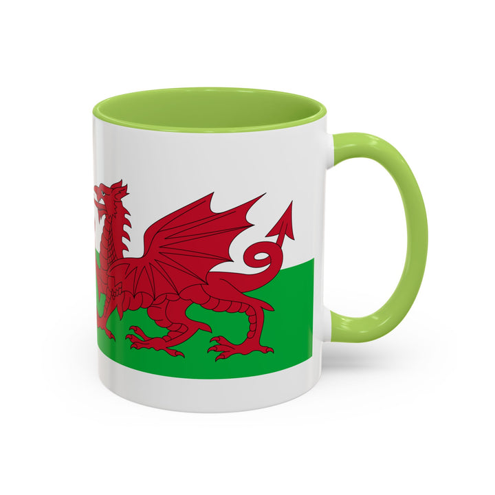 Wales Flag Accent Coffee Mug (11/15oz) – Red Welsh Dragon Tea &amp; Coffee Cup