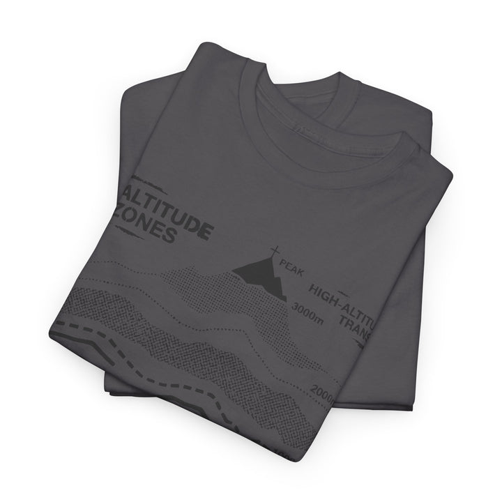 Retro Mountain Altitude Graphic T-Shirt — Vintage Topographic Hiking Tee