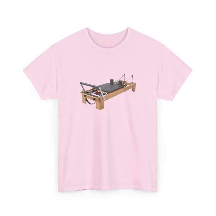 Pilates Reformer Tee – soft, breathable cotton designed for Pilates sessions. Comfortable, flexible, and perfect for reformer workouts or casual wear.