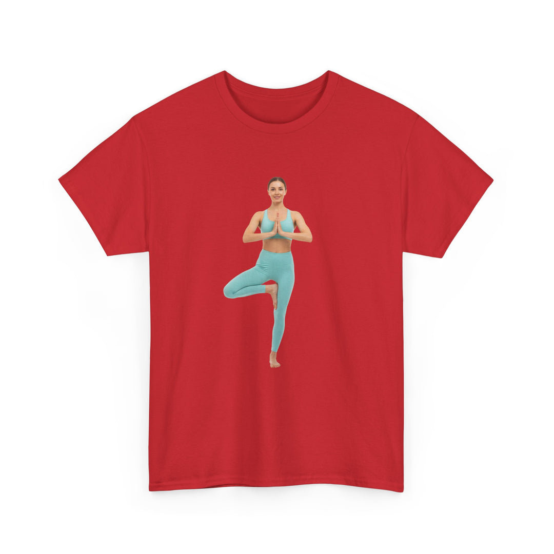 Yoga Pose Tee – soft, breathable cotton featuring a stylish yoga pose design. Perfect for yoga practice, meditation, or casual mindful lifestyle wear.