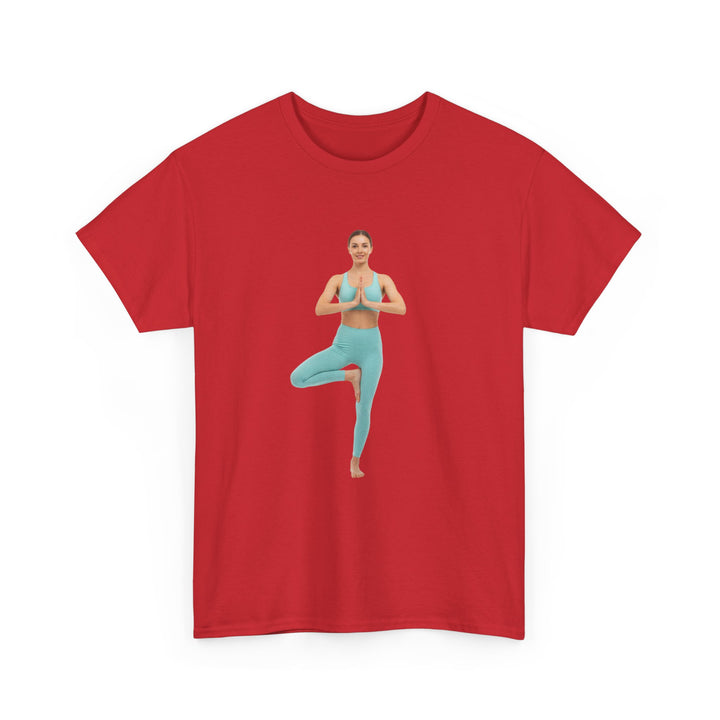 Yoga Pose Tee – soft, breathable cotton featuring a stylish yoga pose design. Perfect for yoga practice, meditation, or casual mindful lifestyle wear.