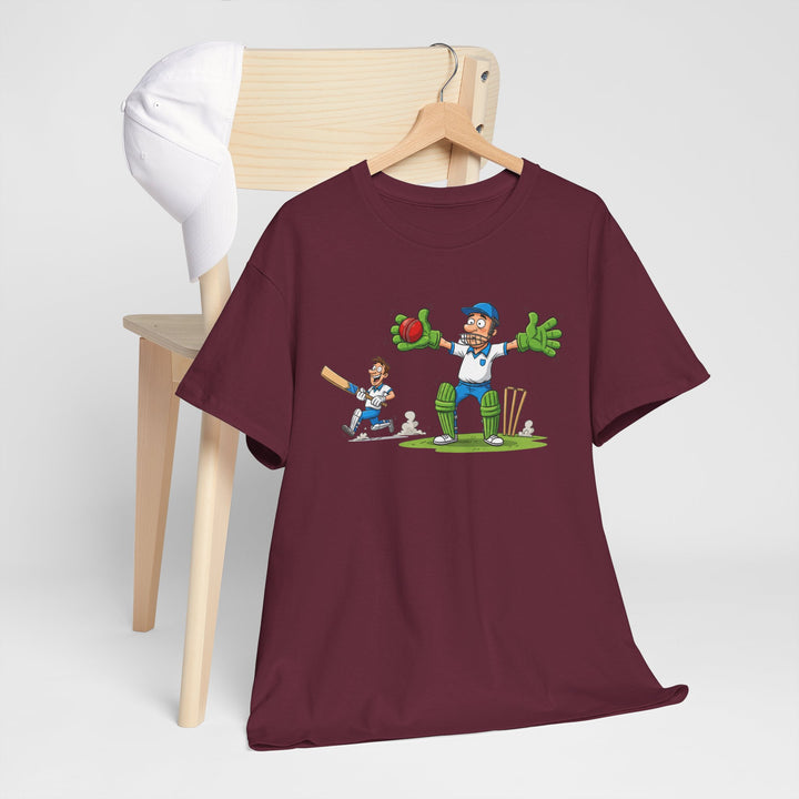 Cricket Catch Graphic Cartoon T-Shirt