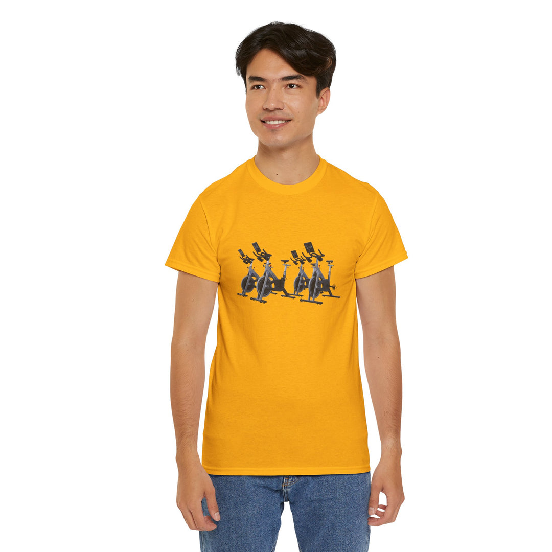 Spin Bikes Tee – soft, breathable cotton designed for indoor cycling and spin classes. Comfortable, durable, and perfect for active lifestyles.