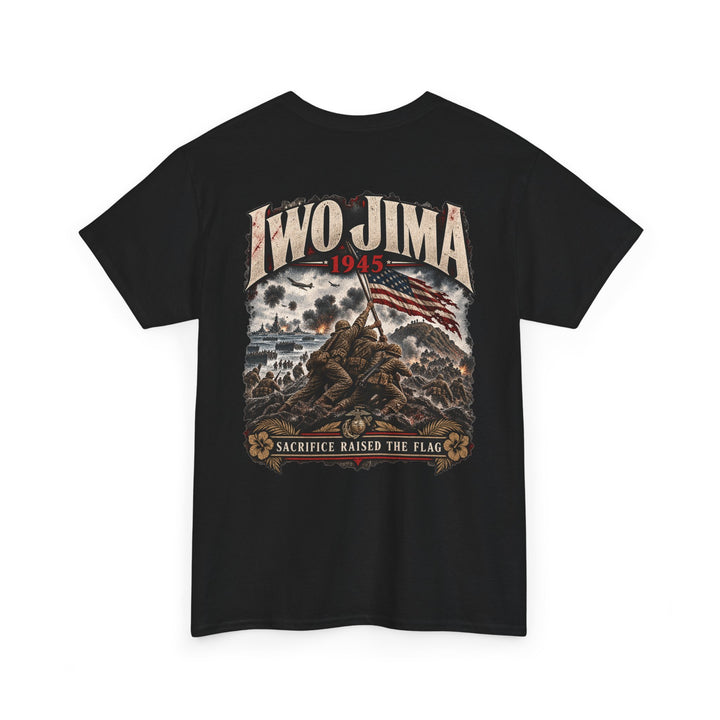 Iwo Jima 1945 Memorial T-Shirt — Sacrifice Raises the Flag Graphic Tee