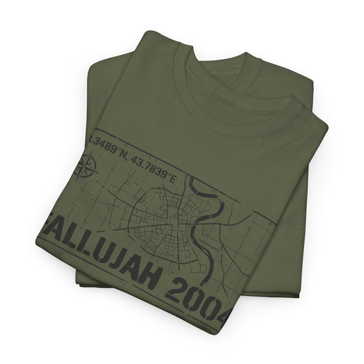 Fallujah 2004 Map Tee — Military Deployment Memorial T-Shirt