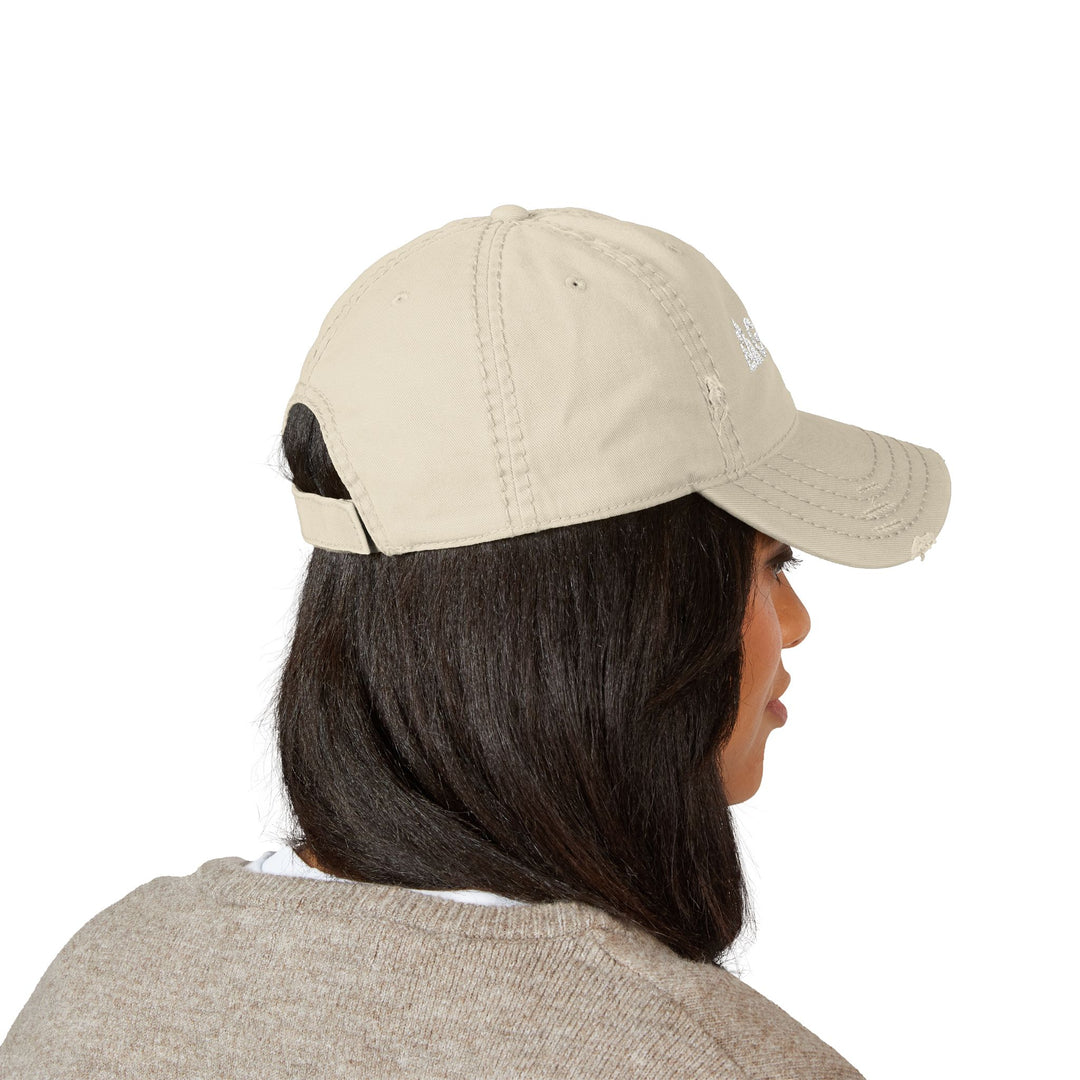 Distressed Embroidered Dad Hat - &