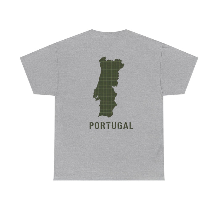 Portugal Map T-Shirt — Vintage Green Grid Portugal Tee