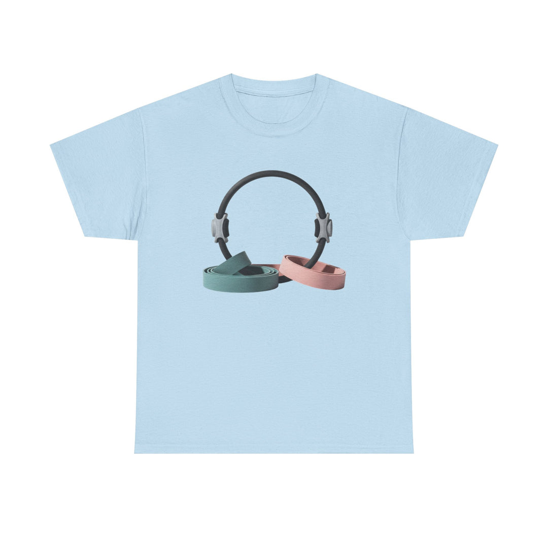 Pilates Band Workout Shirt – soft, breathable fabric designed for resistance band exercises. Comfortable, flexible, and perfect for Pilates sessions or workouts.