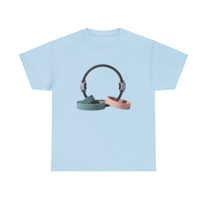 Pilates Band Workout Shirt – soft, breathable fabric designed for resistance band exercises. Comfortable, flexible, and perfect for Pilates sessions or workouts.