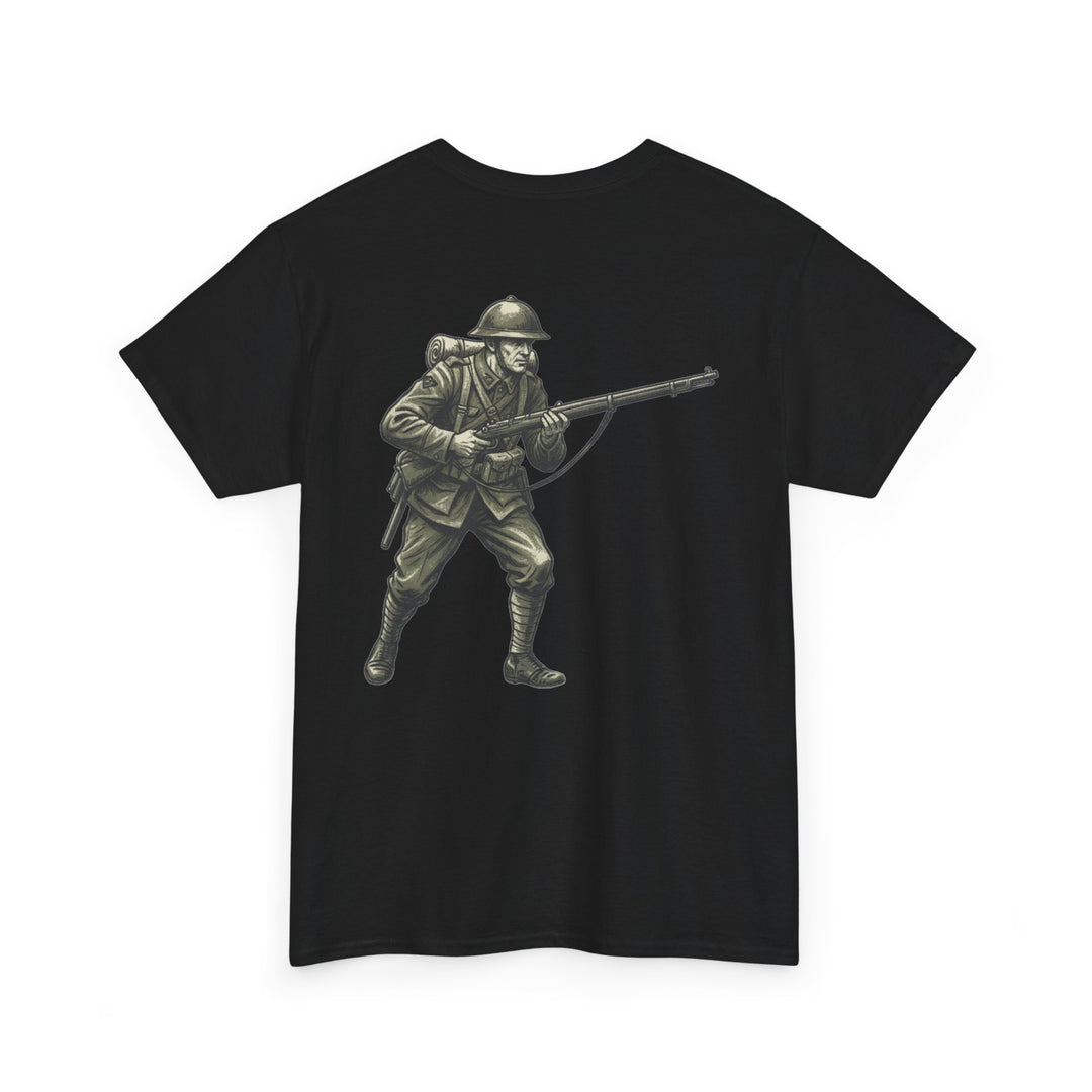 WWI Soldier 1917 Graphic Tee – Vintage Infantry Rifle Illustration T-Shirt