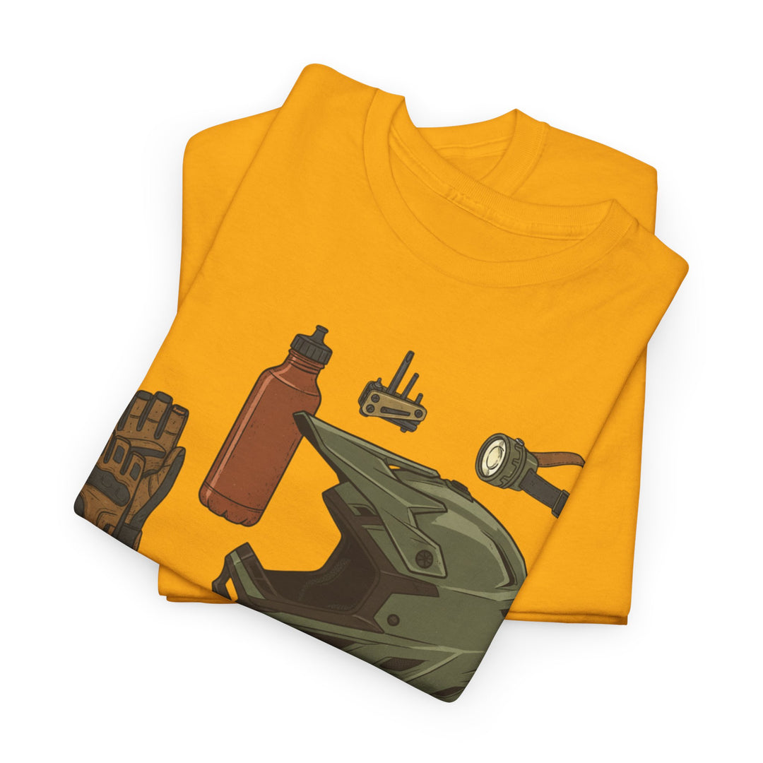 MTB Gear Layout T-Shirt — Mountain Bike Essentials Tee