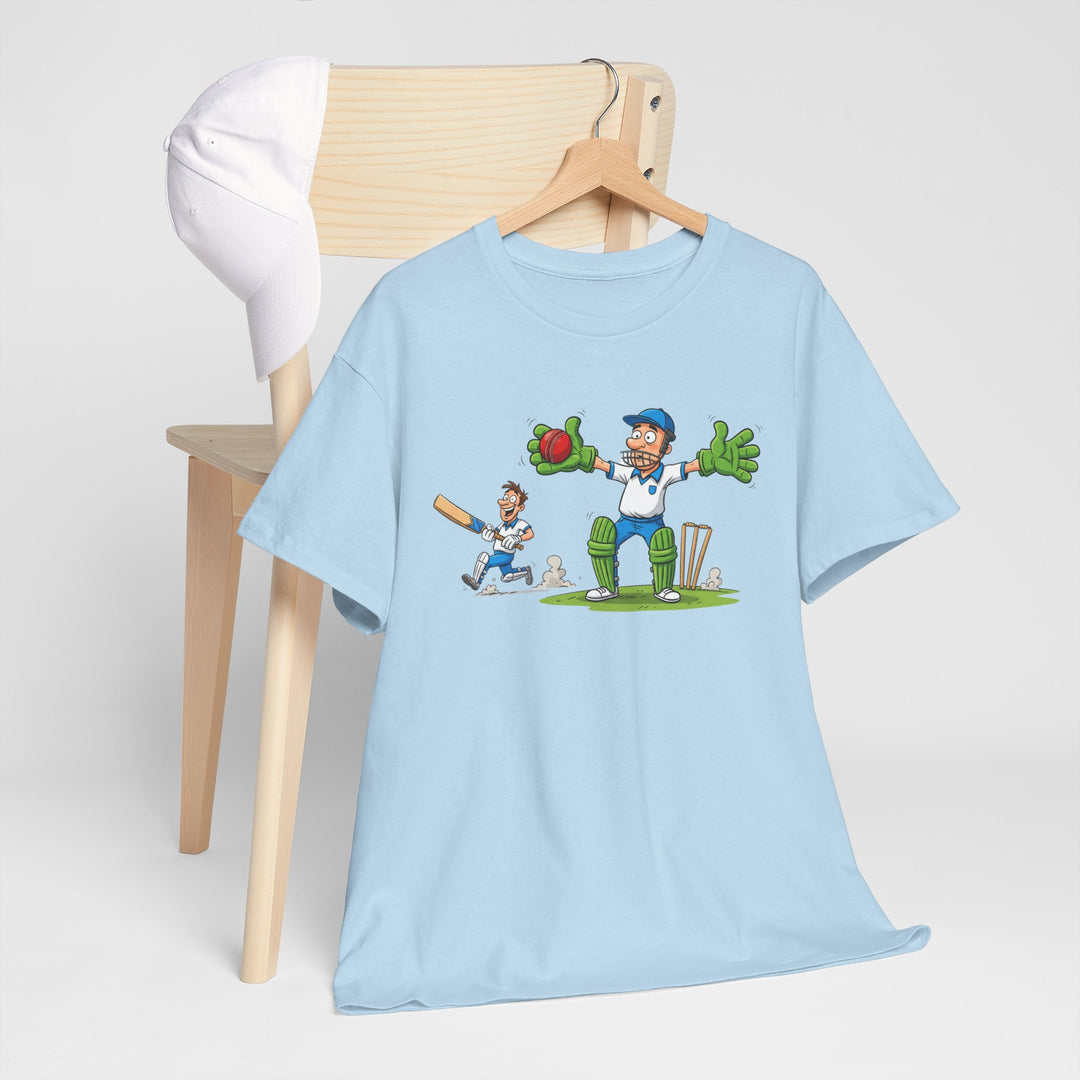 Cricket Catch Graphic Cartoon T-Shirt