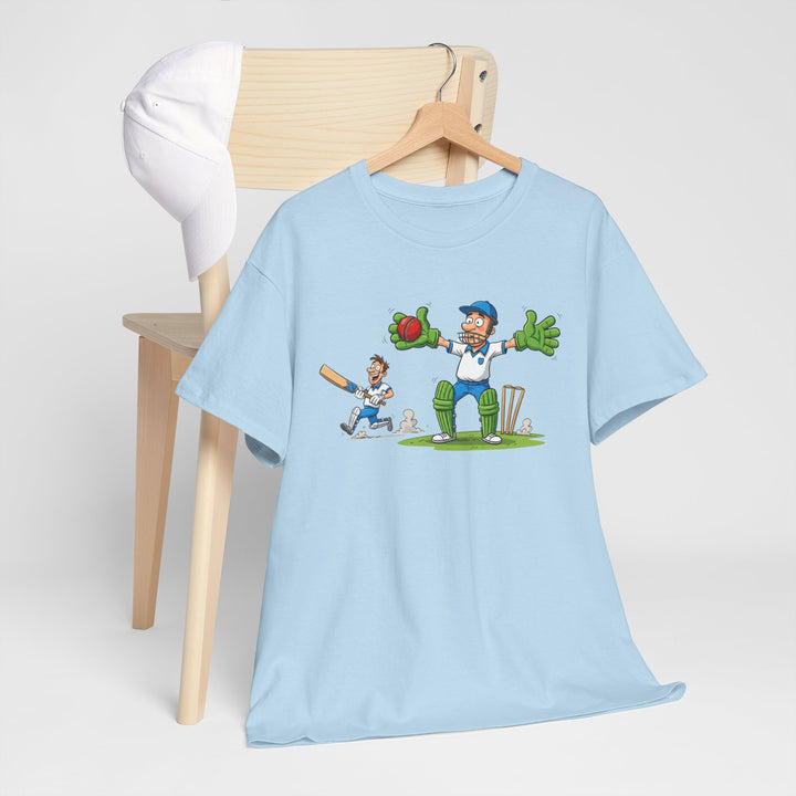 Cricket Catch Graphic Cartoon T-Shirt
