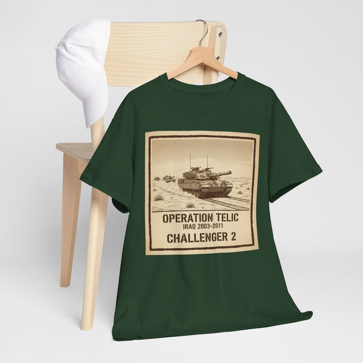 Challenger 2 Op Telic T-Shirt — Iraq 2003 Armoured Heritage Graphic