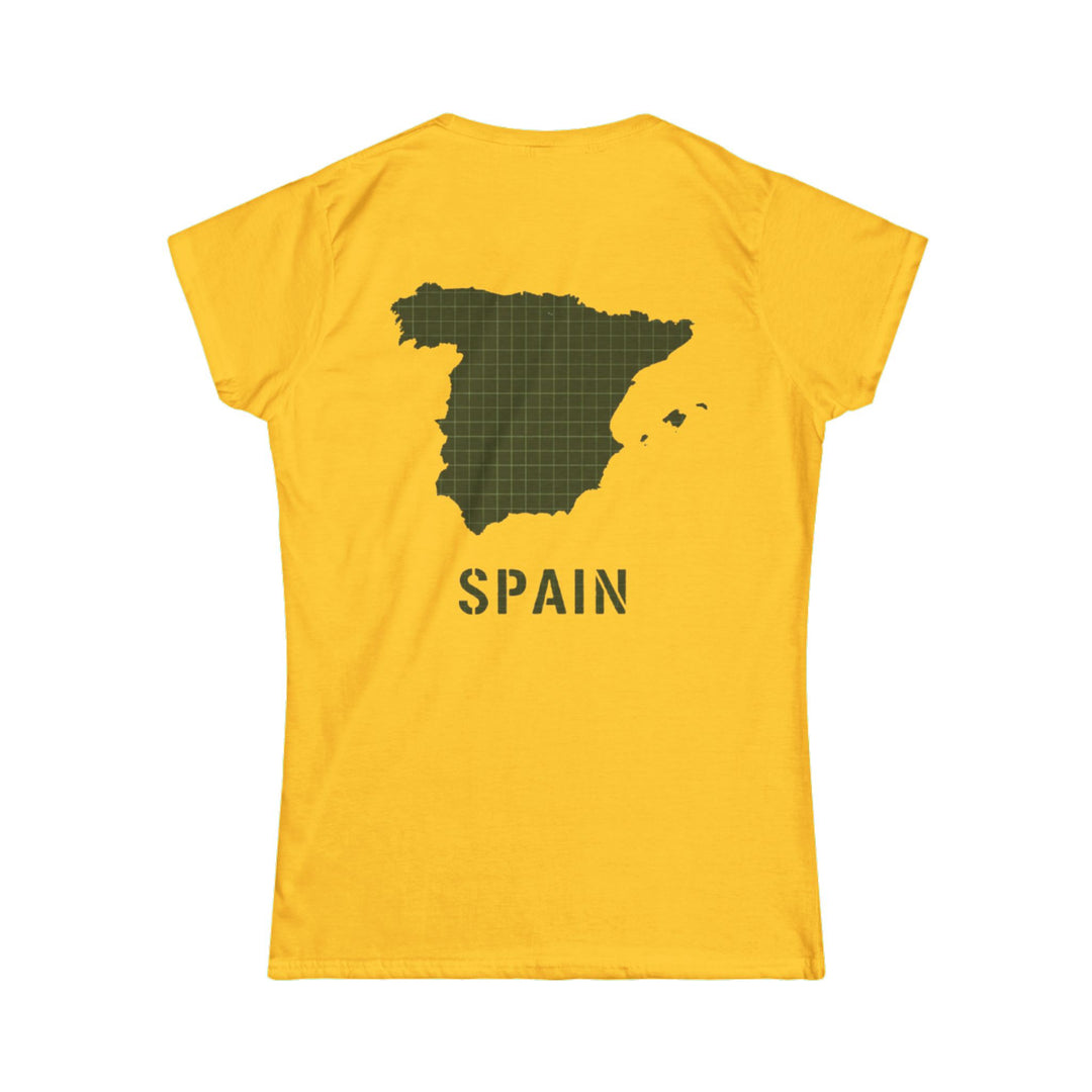 Spain Map Womens Tee — Gallus Logo Travel T‑Shirt