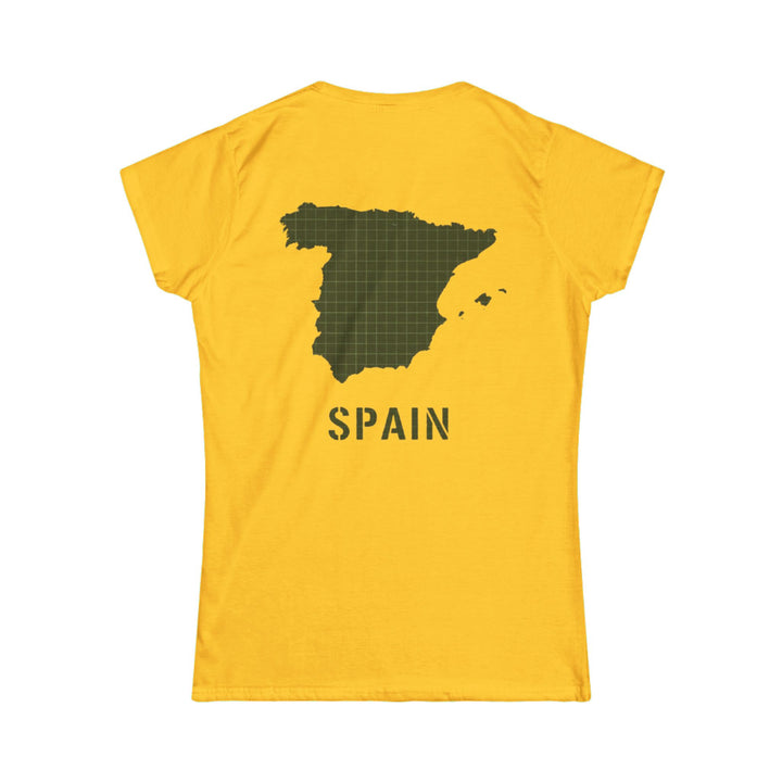 Spain Map Womens Tee — Gallus Logo Travel T‑Shirt