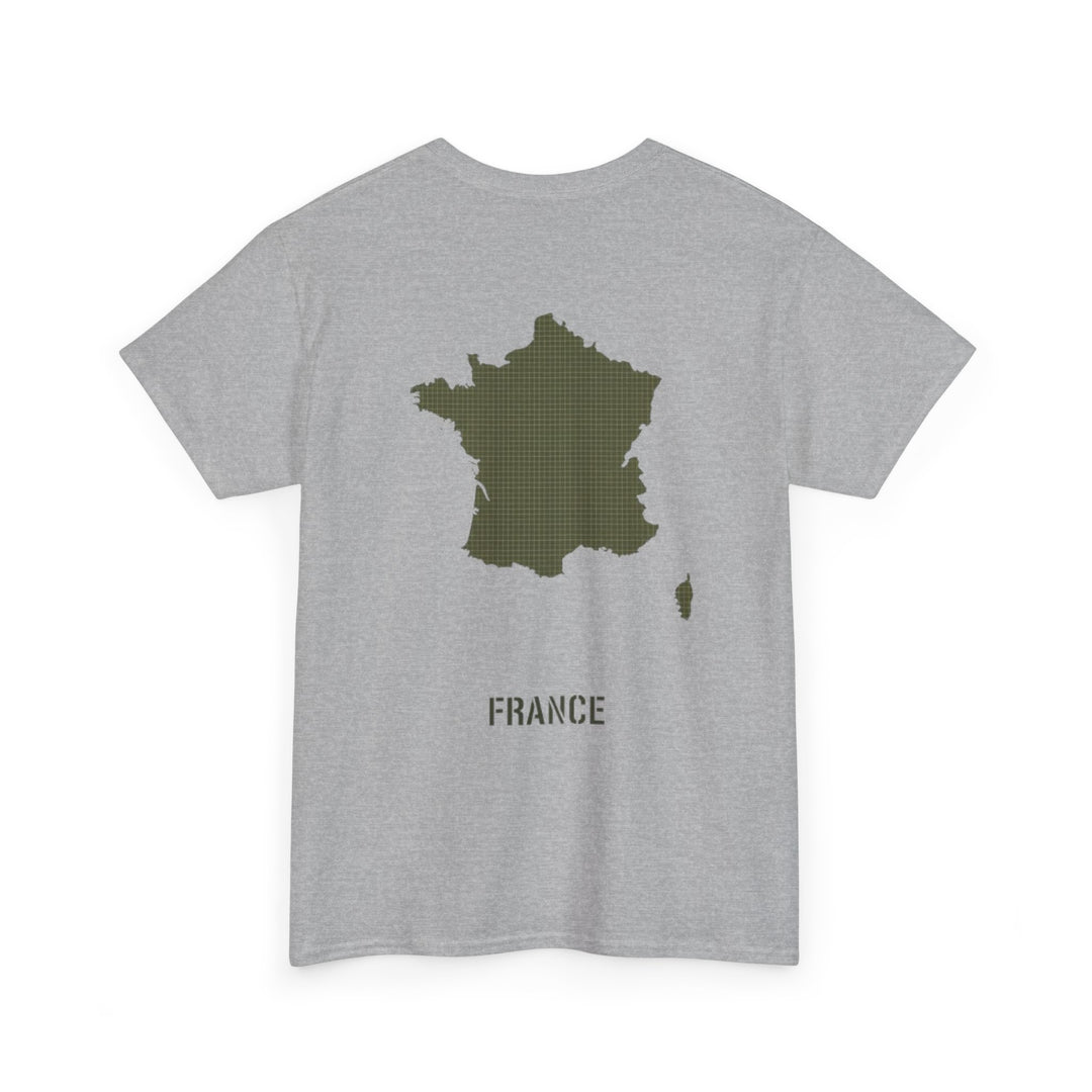 France Map T-Shirt — Minimalist Olive France Map Tee