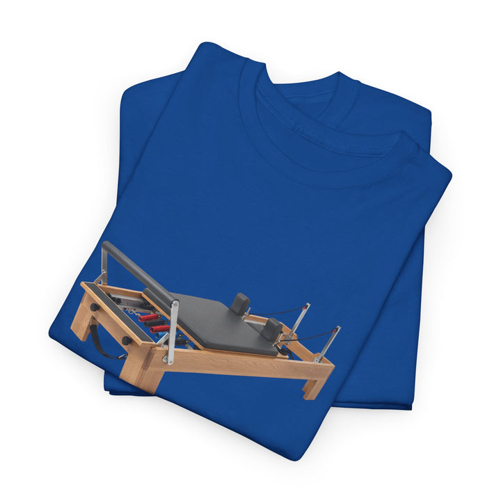 Pilates Reformer Tee – soft, breathable cotton designed for Pilates sessions. Comfortable, flexible, and perfect for reformer workouts or casual wear.