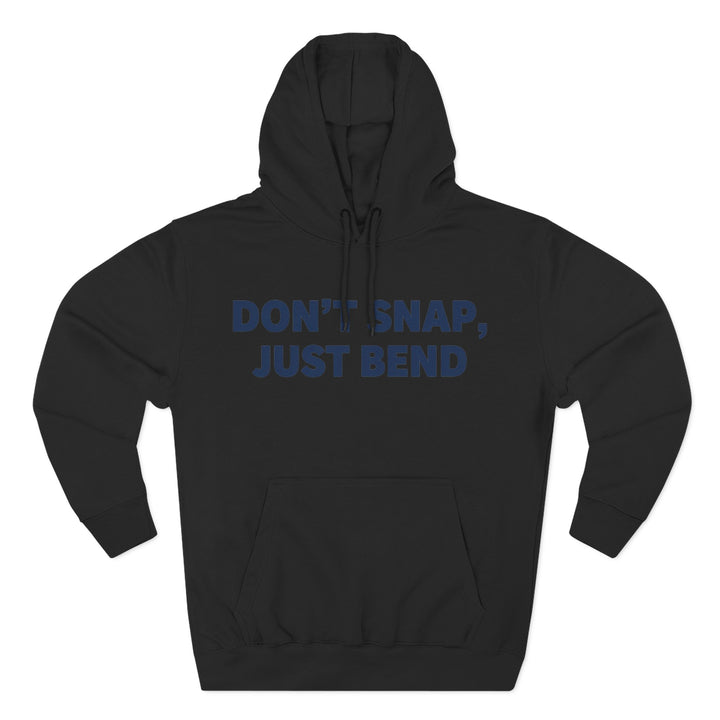 Black hoodie by S&amp;W Gallus with a hood, long sleeves, and motivational text.