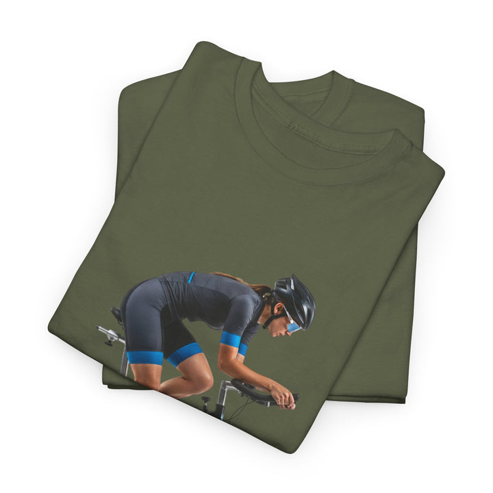 Spin Indoor Trainer T‑Shirt – lightweight, breathable cotton designed for indoor cycling. Comfortable, durable, and perfect for spin workouts and training.