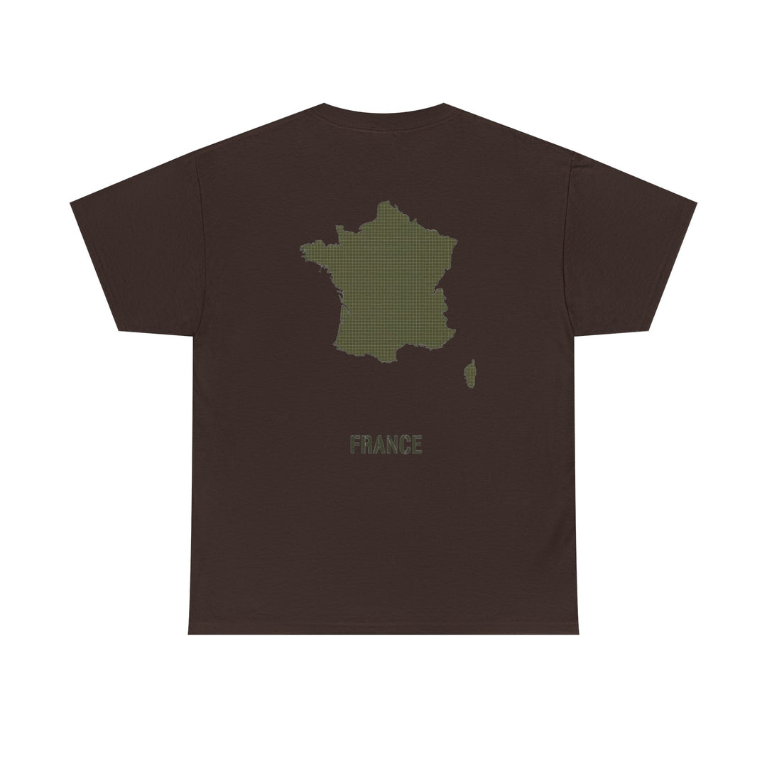 France Map T-Shirt — Minimalist Olive France Map Tee
