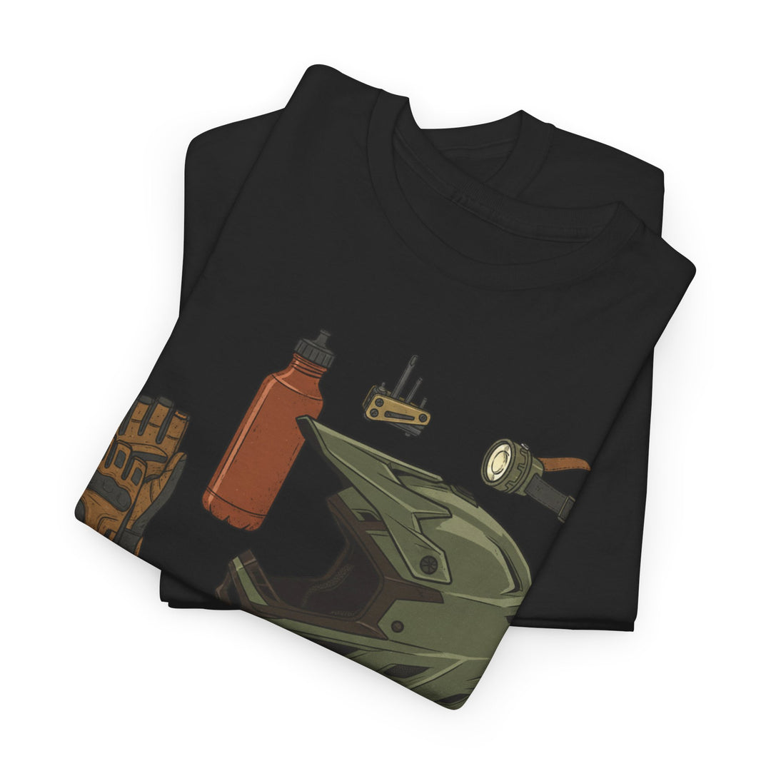 MTB Gear Layout T-Shirt — Mountain Bike Essentials Tee