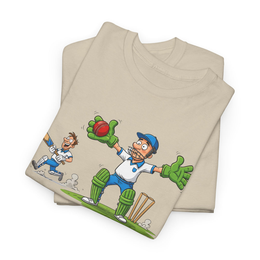 Cricket Catch Graphic Cartoon T-Shirt