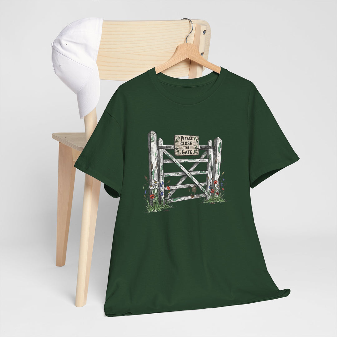 Close the Gate T-Shirt — Rural Discipline Heritage Graphic