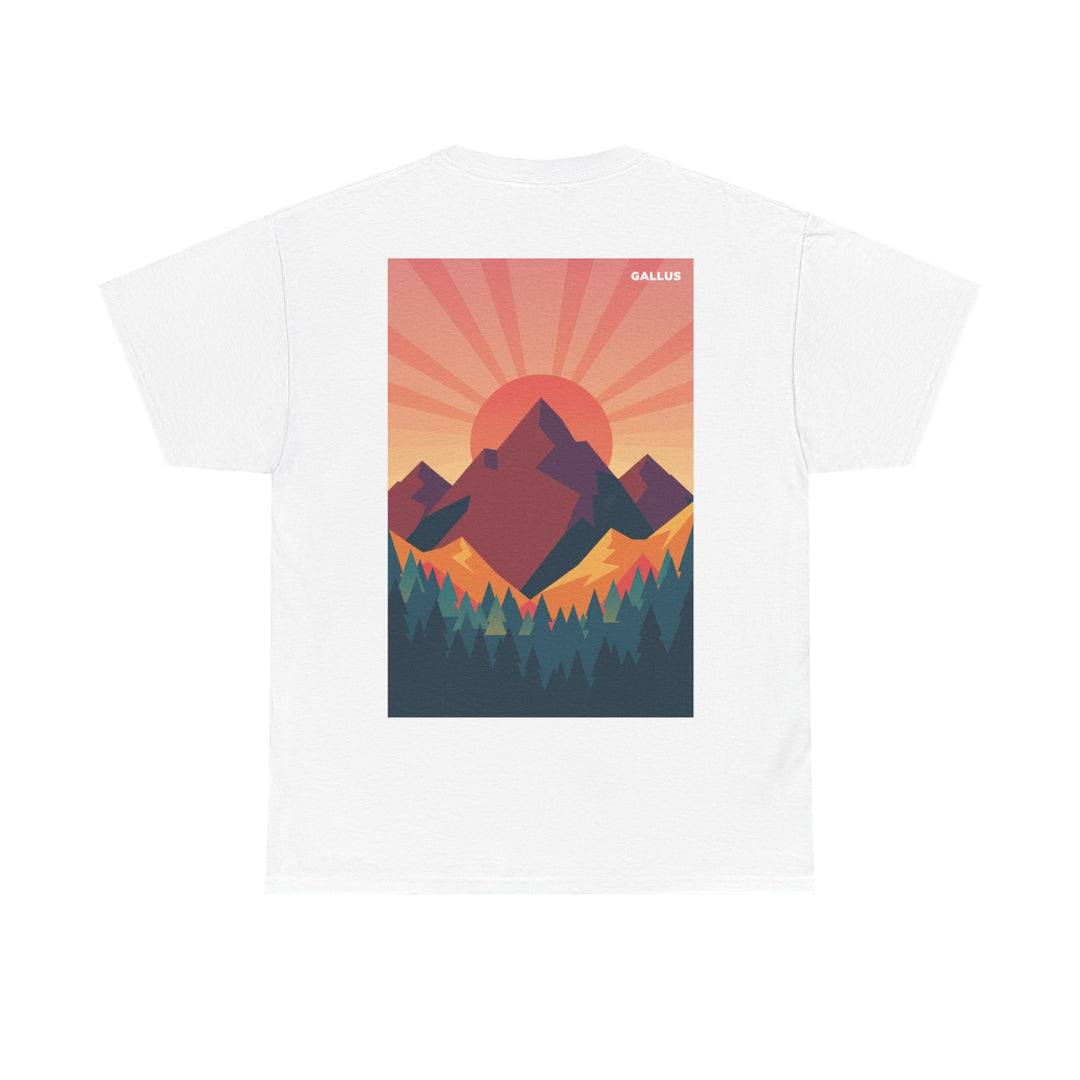 Mountain Sunset T-Shirt — Retro Nature Graphic Tee with &