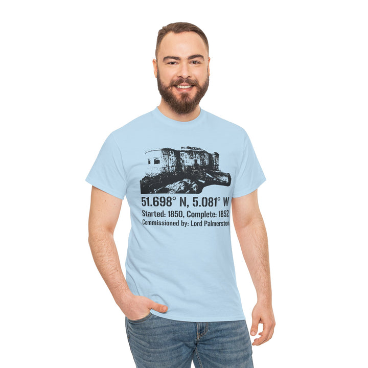 Stack Rock Fort T‑Shirt — Coastal Landmark Graphic Tee