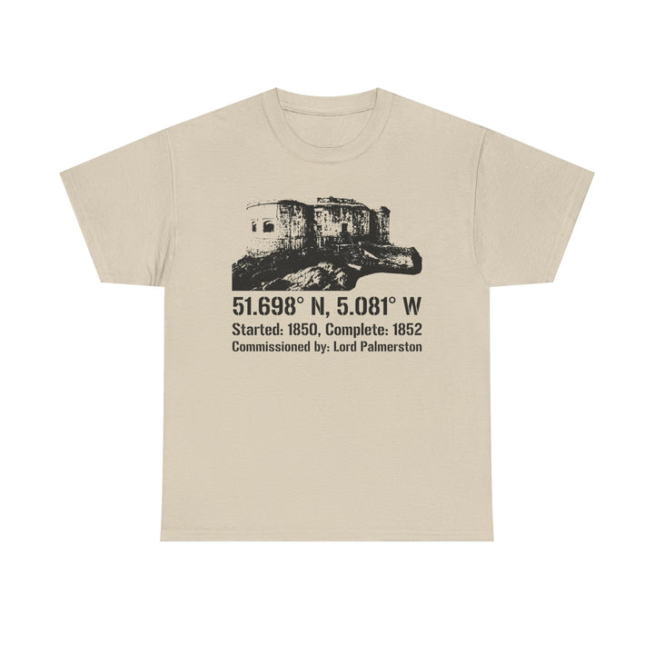 Stack Rock Fort T‑Shirt — Coastal Landmark Graphic Tee