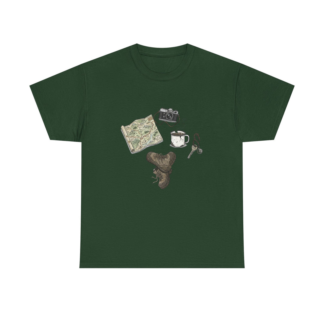 Retro Mountain Camping Gear Graphic T-Shirt - Outdoor Adventure Tee