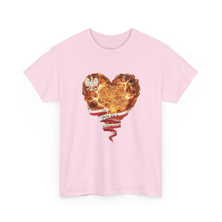 Polish Pride Heart Flame Tee | Polska Heritage T-Shirt