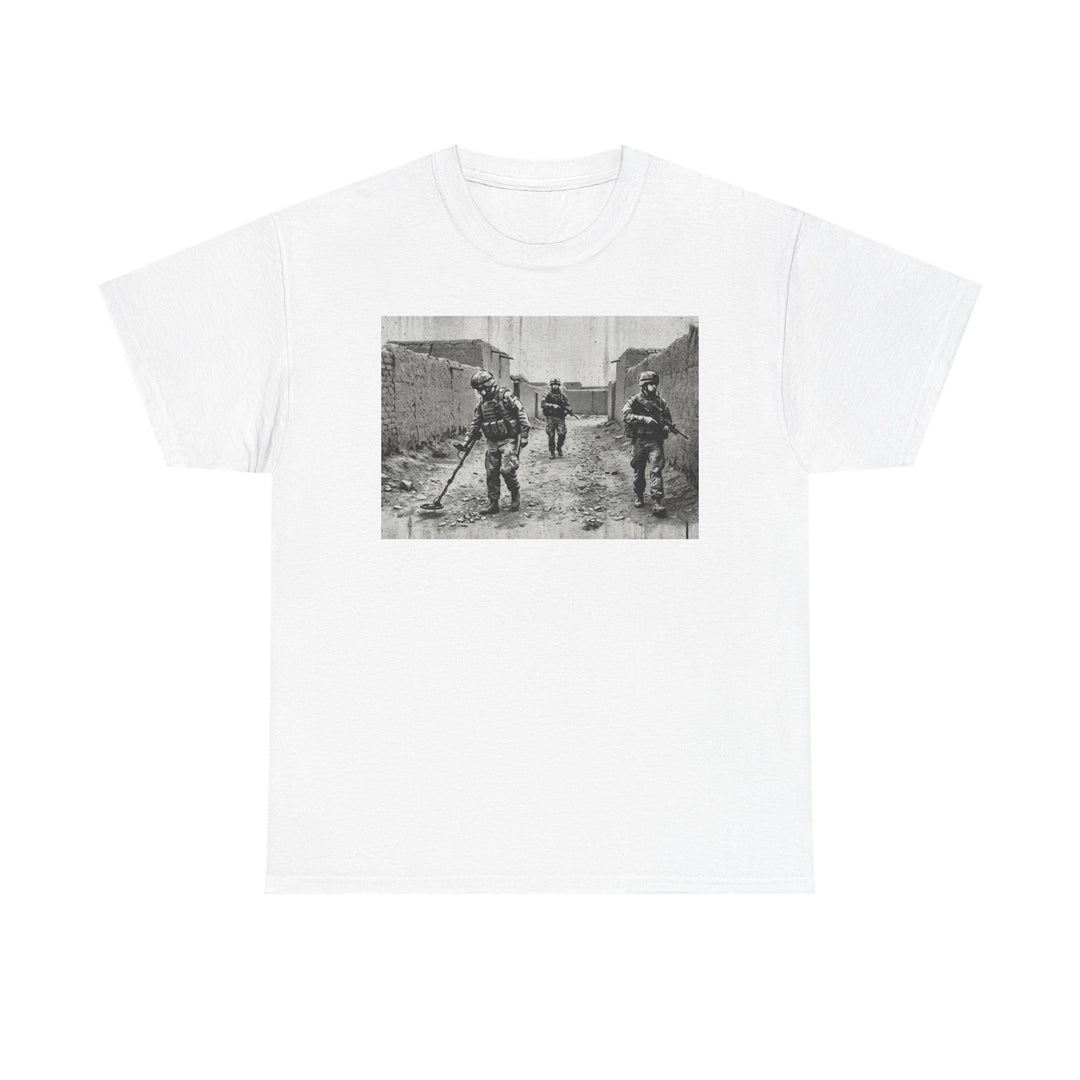 Helmand Vallon Patrol T-Shirt - Vintage Military Graphic Tee - Black &amp; White