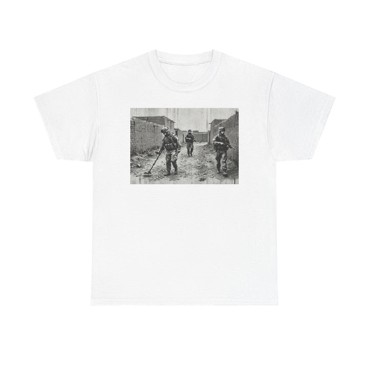 Helmand Vallon Patrol T-Shirt - Vintage Military Graphic Tee - Black &amp; White