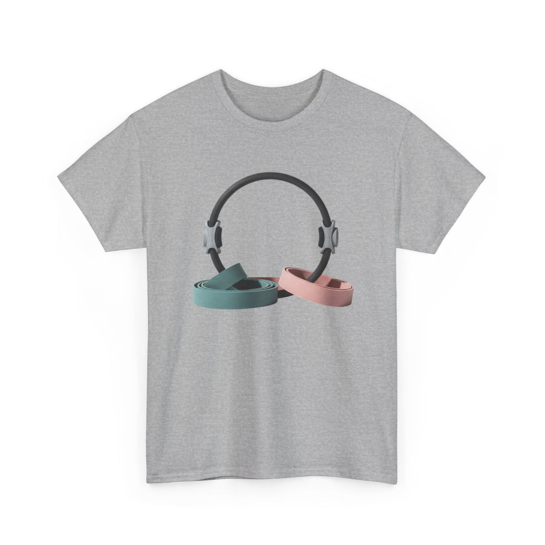 Pilates Band Workout Shirt – soft, breathable fabric designed for resistance band exercises. Comfortable, flexible, and perfect for Pilates sessions or workouts.