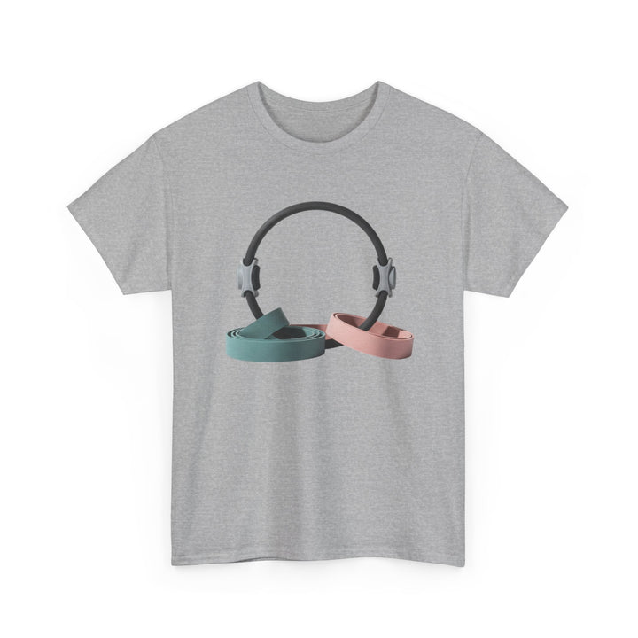 Pilates Band Workout Shirt – soft, breathable fabric designed for resistance band exercises. Comfortable, flexible, and perfect for Pilates sessions or workouts.