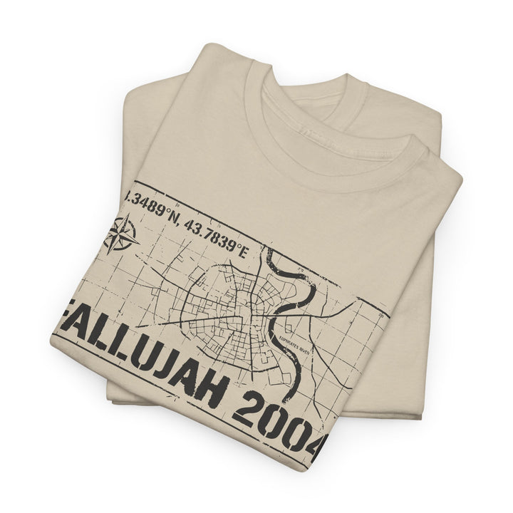 Fallujah 2004 Map Tee — Military Deployment Memorial T-Shirt