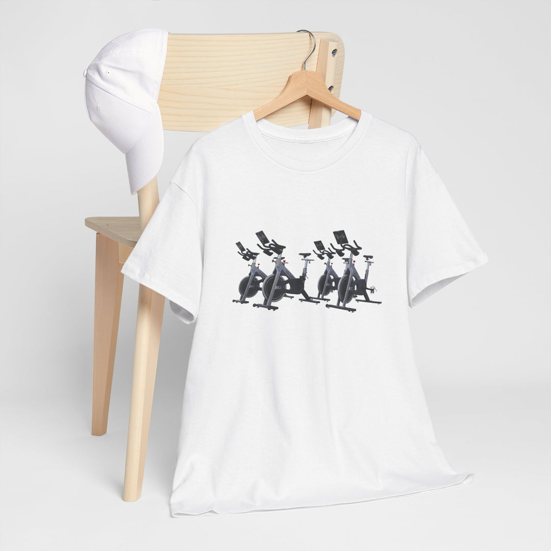 Spin Bikes Tee – soft, breathable cotton designed for indoor cycling and spin classes. Comfortable, durable, and perfect for active lifestyles.
