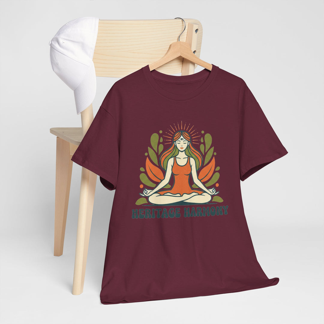 Yoga Meditation Tee – soft, breathable cotton designed for meditation and yoga practice. Comfortable, relaxed fit perfect for studio or casual wear.