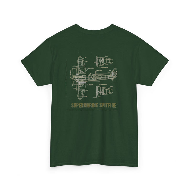 Spitfire Blueprint Tee — Supermarine Spitfire Aircraft Schematic T-Shirt