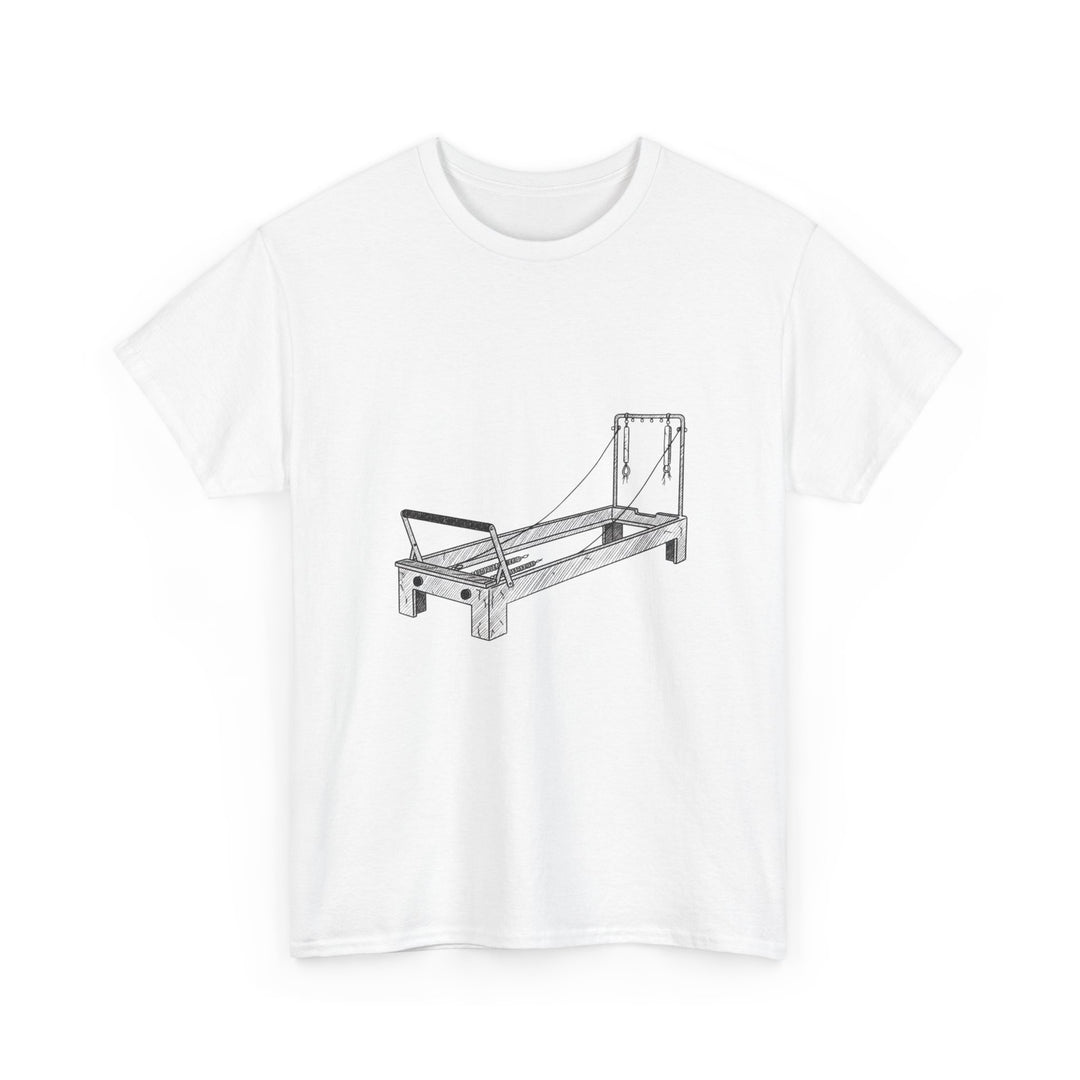 Pilates Reformer Tee – soft, breathable cotton designed for reformer Pilates. Comfortable, flexible, and perfect for studio workouts or casual wear.