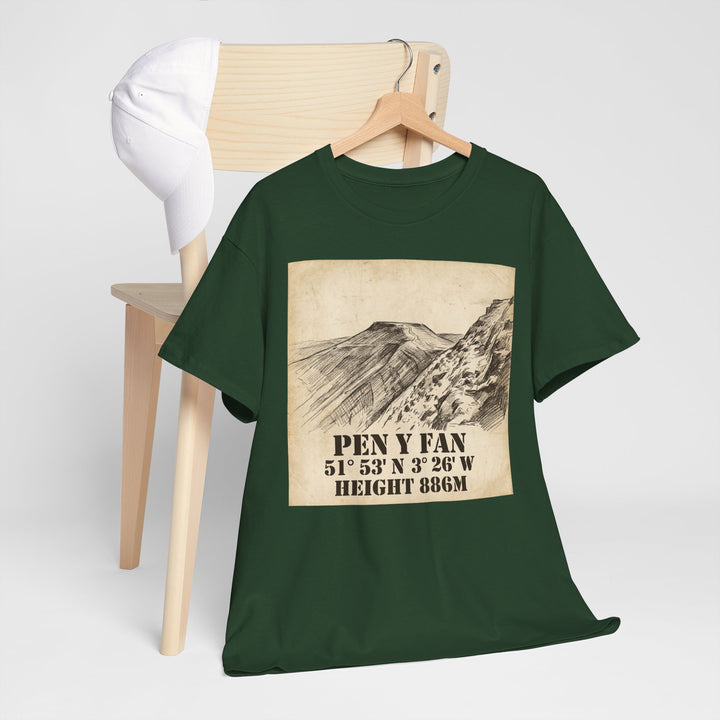Pen y Fan T-Shirt - Brecon Beacons Vintage Coordinates &amp; Elevation