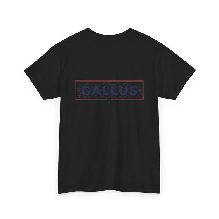 Gallus Logo T-Shirt — Minimal Retro Chest &amp; Back Graphic Tee