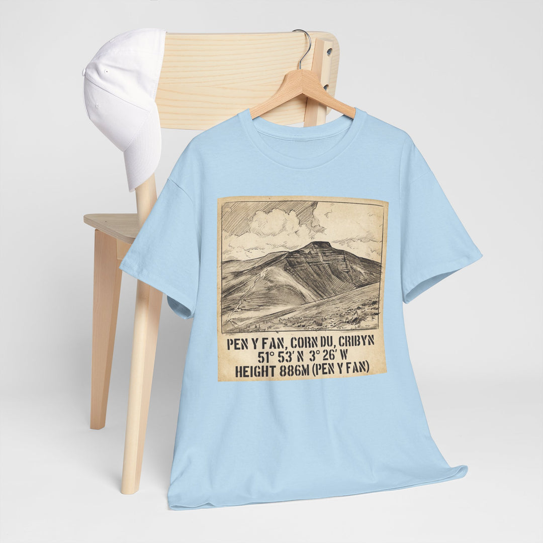 Pen y Fan Summit Coordinates T-Shirt — Vintage Mountain Peak Tee