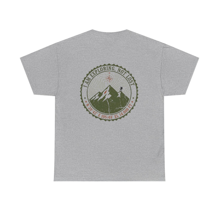 Adventure Logo Tee — "GALLUS" Mountain Badge Shirt (Exploring Not Lost)